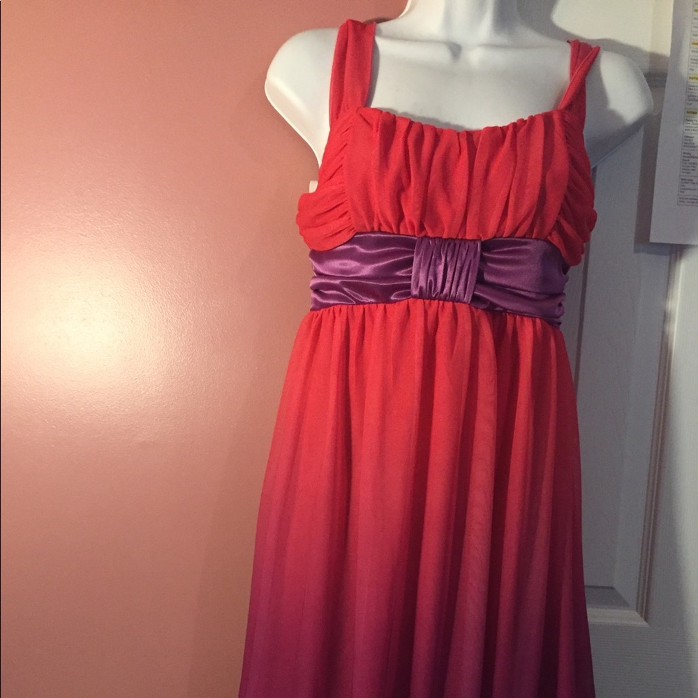 Pink and purple junior formal dress